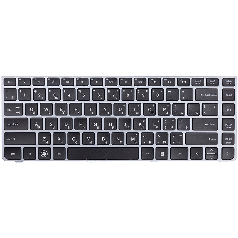 Клавiатура для ноутбука HP ProBook 4330S, 4435S чорний, сірий фрейм від компанії Shock km ua - фото 1