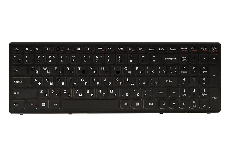 Клавiатура для ноутбука IBM/LENOVO IdeaPad Flex 15, G500s чорний, чорний фрейм від компанії Shock km ua - фото 1