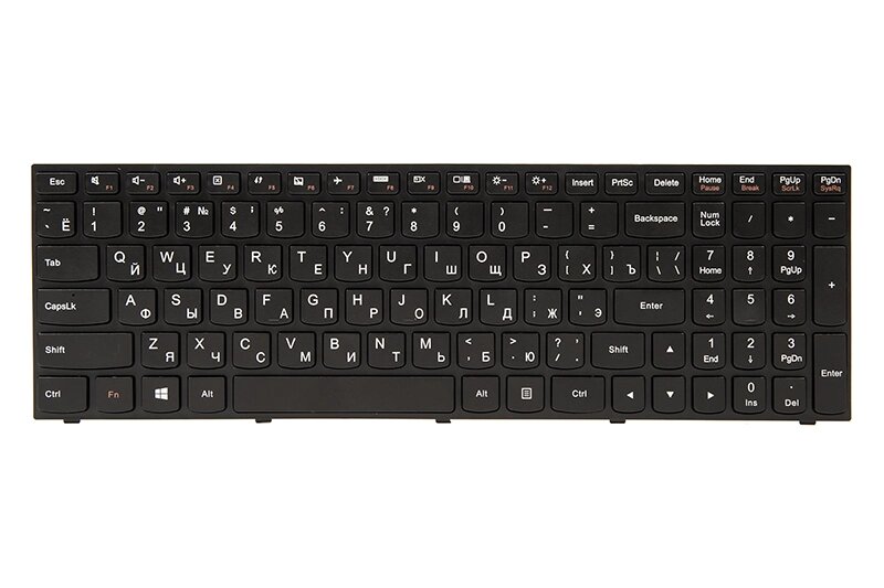 Клавiатура для ноутбука IBM/LENOVO IdeaPad G50-30 чорний, чорний фрейм від компанії Shock km ua - фото 1