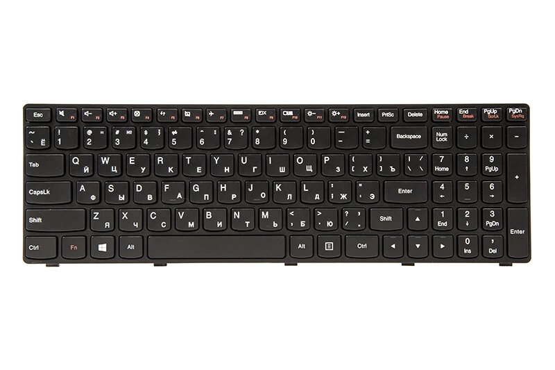 Клавiатура для ноутбука IBM/LENOVO IdeaPad G500, G505 чoрний, чoрний фрейм від компанії Shock km ua - фото 1