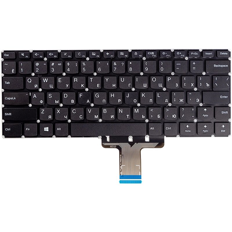 Клавiатура для ноутбука LENOVO Ideapad 510S-14ISK, 510S-14IKB чорний від компанії Shock km ua - фото 1