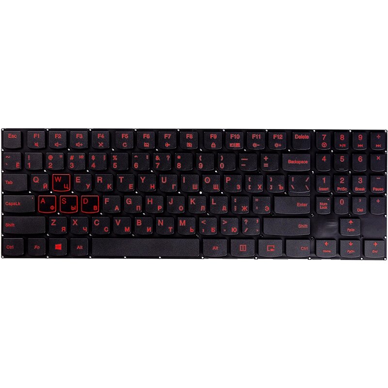 Клавiатура для ноутбука LENOVO Legion Y520, R720 чорний від компанії Shock km ua - фото 1
