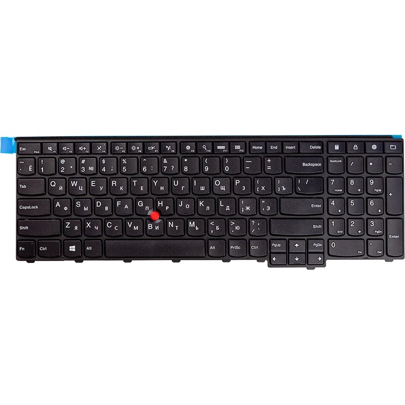 Клавiатура для ноутбука LENOVO ThinkPad T540, W540, KM-105U чорний, чорний фрейм від компанії Shock km ua - фото 1