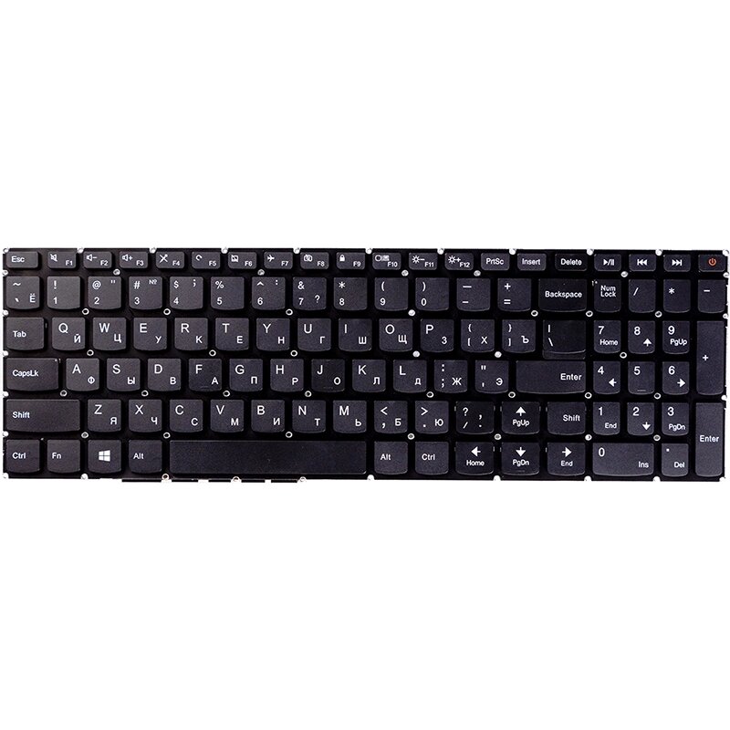 Клавiатура для ноутбука LENOVO V110, 110-15ibr чорний від компанії Shock km ua - фото 1