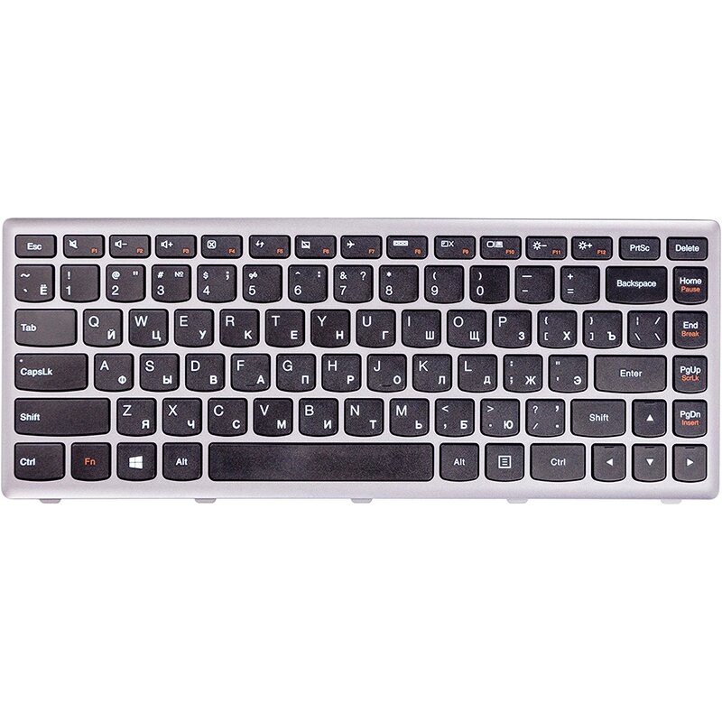 Клавiатура для ноутбука LENOVO Z410, G400 чoрний, сірий фрейм від компанії Shock km ua - фото 1
