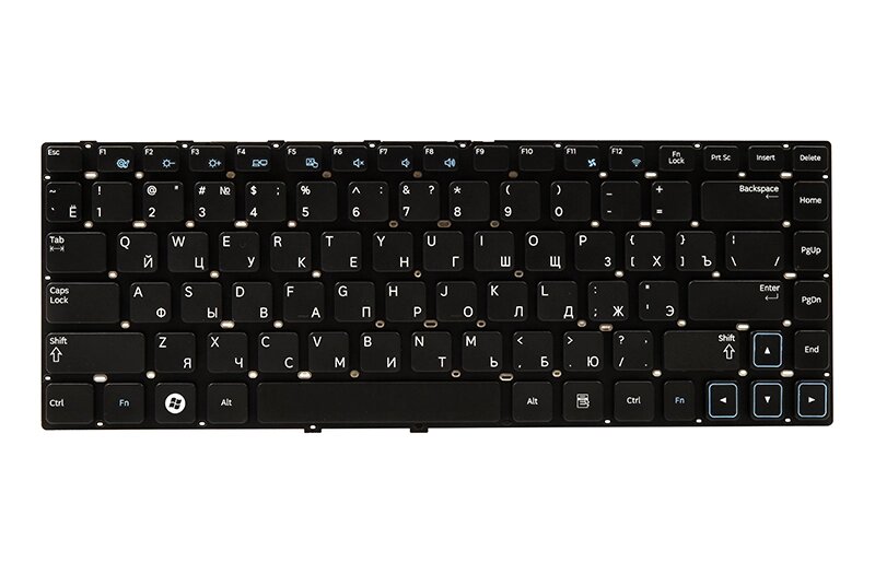 Клавiатура для ноутбука SAMSUNG 300E4A чорний, без фрейма від компанії Shock km ua - фото 1