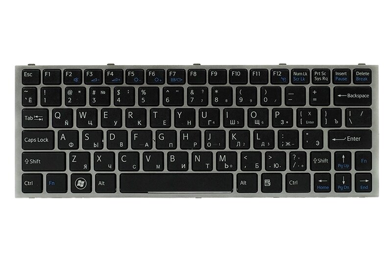 Клавiатура для ноутбука SONY YB YA чорний, сiрий фрейм від компанії Shock km ua - фото 1