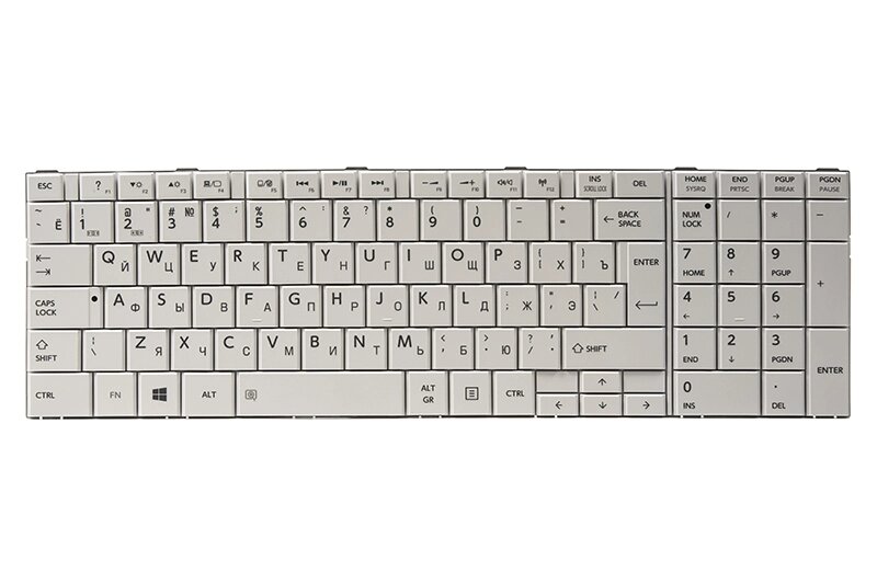 Клавiатура для ноутбука TOSHIBA Satellite C850, C870 бiлий, бiлий фрейм від компанії Shock km ua - фото 1