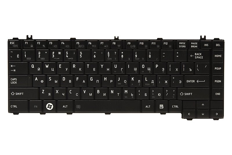Клавiатура для ноутбука TOSHIBA Satellite L600 чорний, чорний фрейм від компанії Shock km ua - фото 1