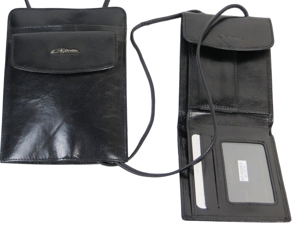 Комплект із сумки та портмоне два в одному зі шкіри Giorgio Ferretti чорна від компанії Shock km ua - фото 1