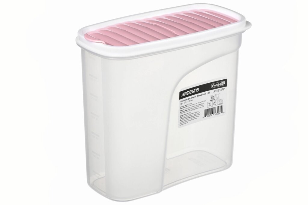 Контейнер для сипучих продуктів Ardesto Fresh AR-1218-PP 1800 мл рожевий від компанії Shock km ua - фото 1