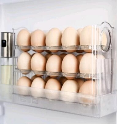 Контейнер-органайзер для зберігання яєць 3-х ярусний Stenson R-30902 26х20х10 см від компанії Shock km ua - фото 1