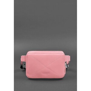 Шкіряна жіноча поясна сумка Dropbag Mini рожева