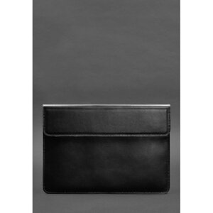 Шкіряний чохол-конверт на магнітах для MacBook Air / Pro 13 Чорний