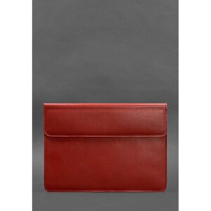 Шкіряний чохол-конверт на магнітах для MacBook 13 Червоний