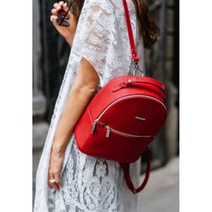 Шкіряний жіночий міні-рюкзак Kylie червоний