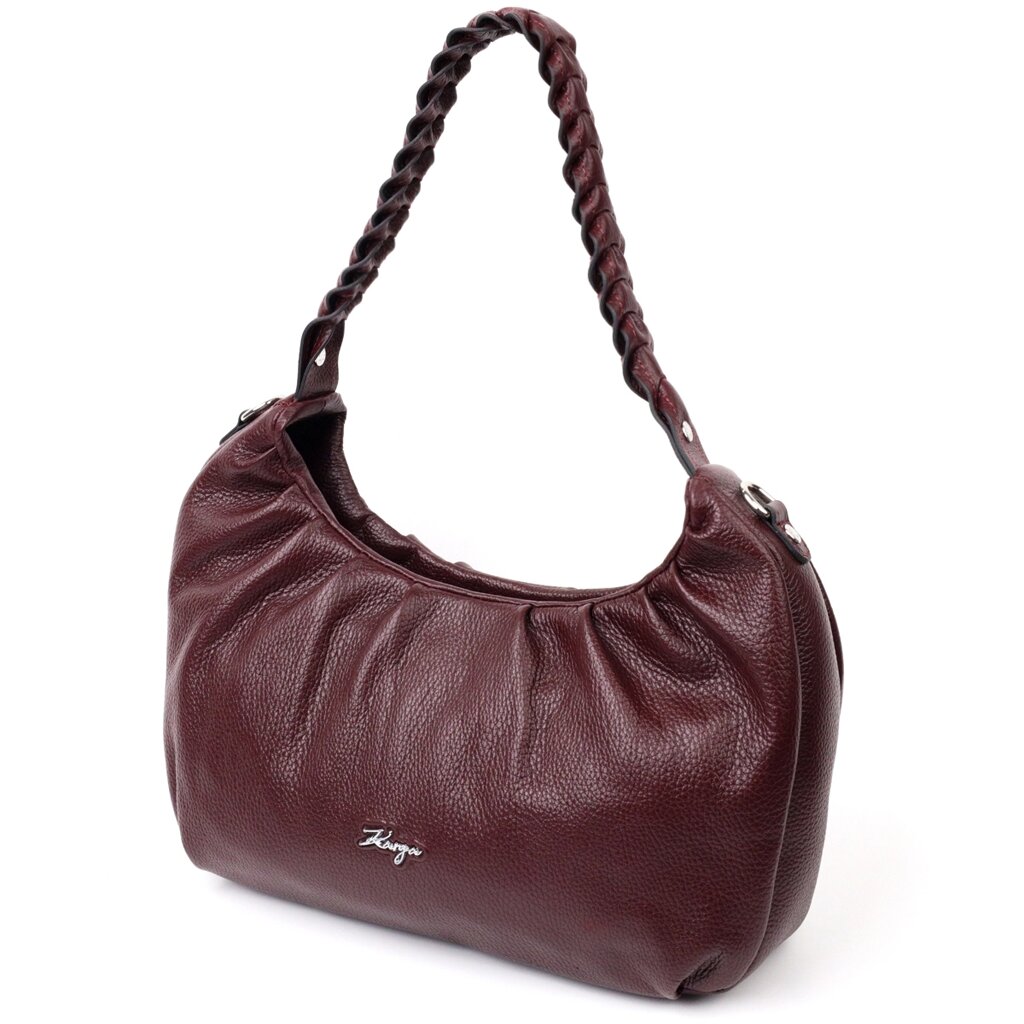 Красива сумка жіноча багет KARYA 20839 шкіряна Бордовий від компанії Shock km ua - фото 1