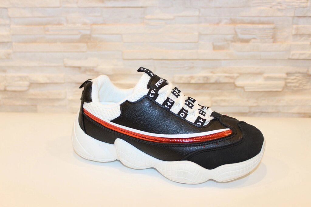 Кросівки чорні з білими вставками код Т271 від компанії Shock km ua - фото 1