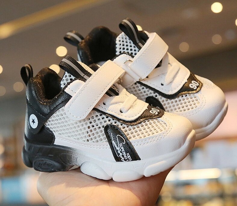 Кросівки дитячі літні NO. 1 біло-чорні розмір 25 від компанії Shock km ua - фото 1