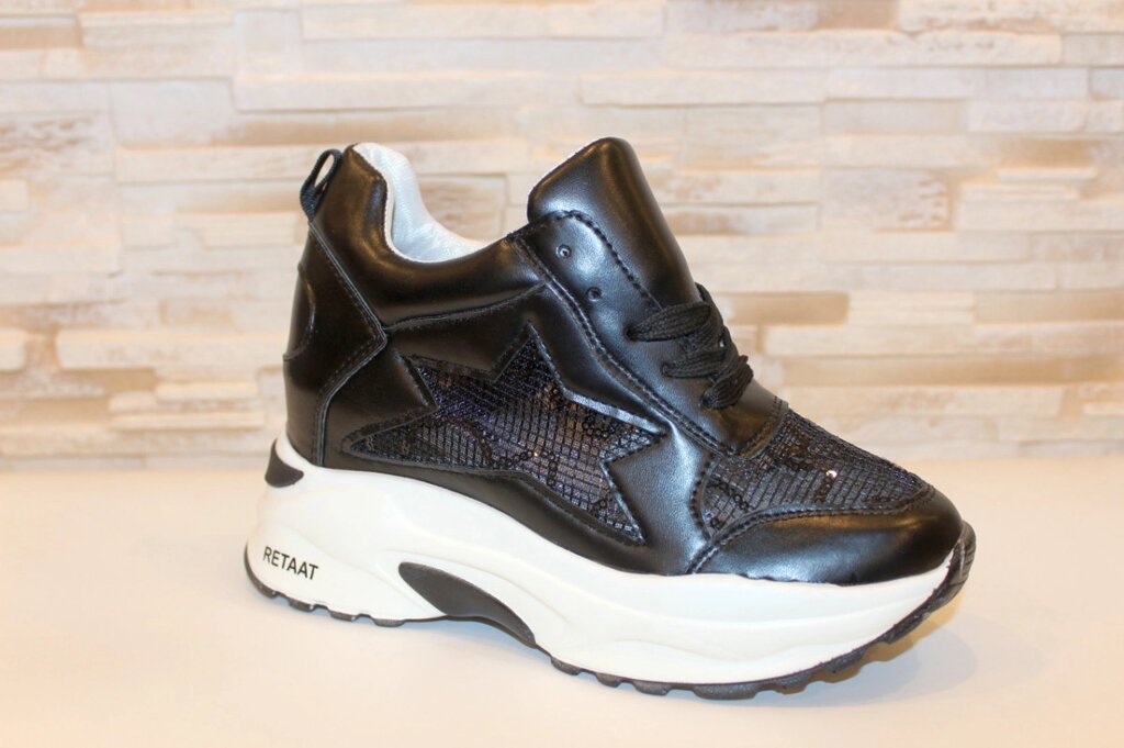Кросівки снікерси жіночі чорні літні Т051 39 від компанії Shock km ua - фото 1