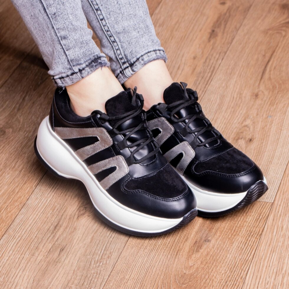 Кросівки жіночі Fashion Cassie 2189 39 розмір 24,5 см Чорний від компанії Shock km ua - фото 1