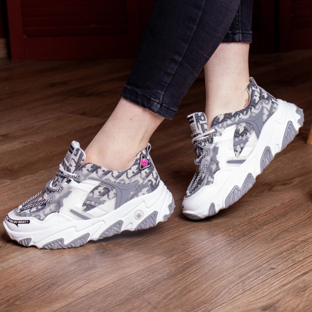 Кросівки жіночі Fashion Rat 2468 37 розмір 23 см Сірий від компанії Shock km ua - фото 1