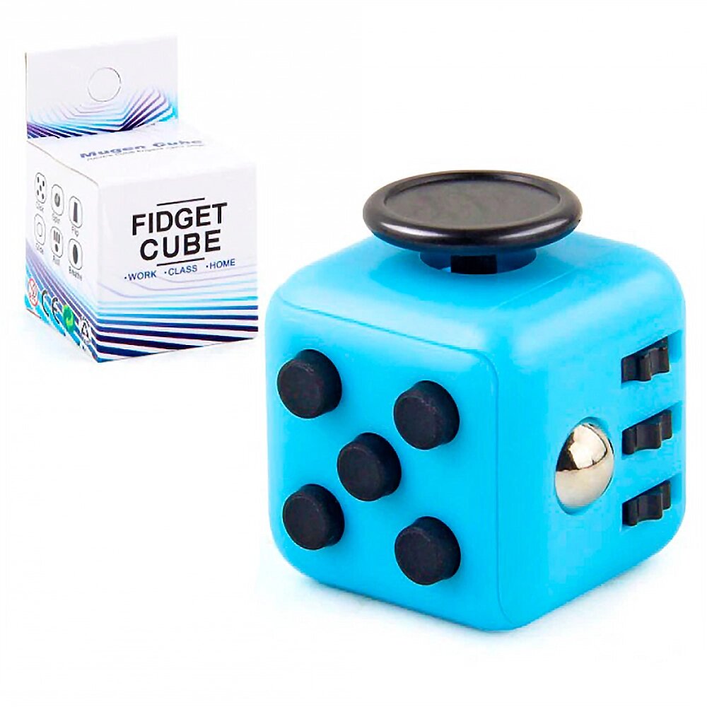 Кубик антистрес Fidget Cube (блакитний з чорним) від компанії Shock km ua - фото 1