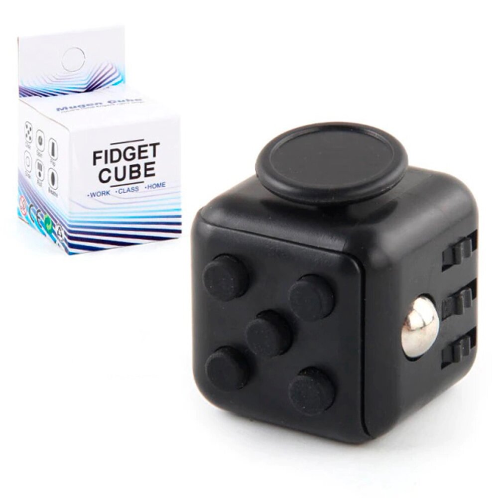 Кубик антистрес Fidget Cube (чорний з чорним) від компанії Shock km ua - фото 1