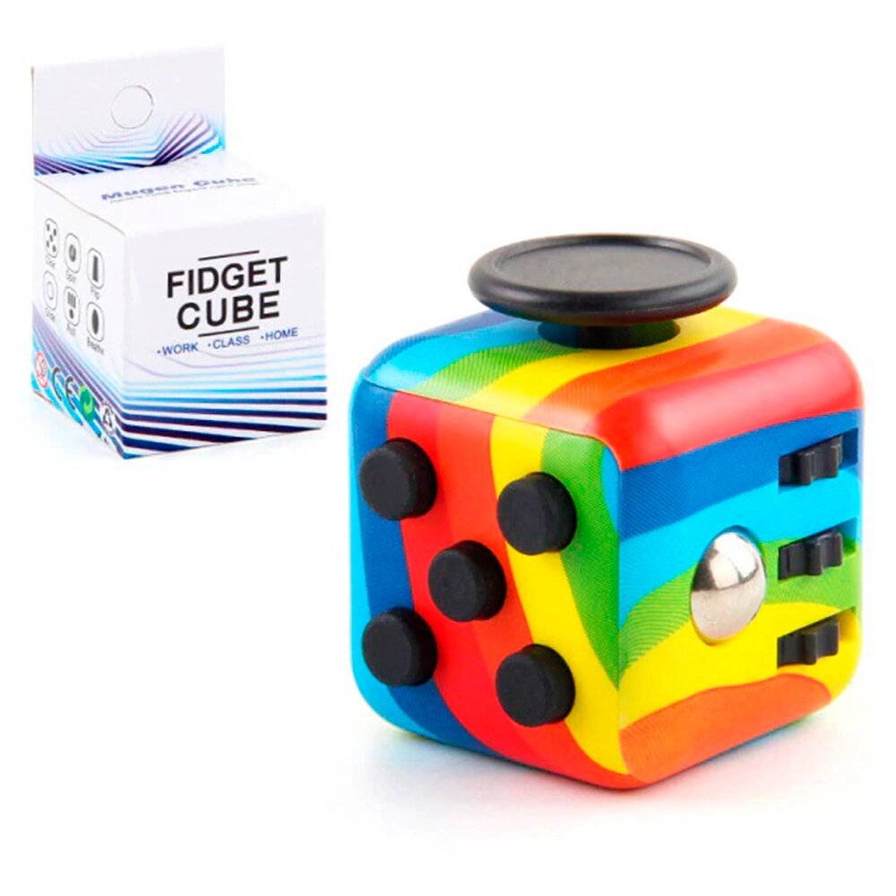 Кубик антистрес Fidget Cube райдуга від компанії Shock km ua - фото 1
