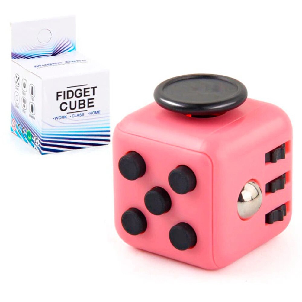 Кубик антистрес Fidget Cube (рожевий з чорним) від компанії Shock km ua - фото 1