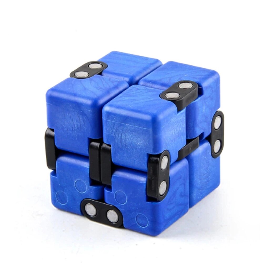 Кубик антистрес Infinity Cube (синій з чорним) від компанії Shock km ua - фото 1