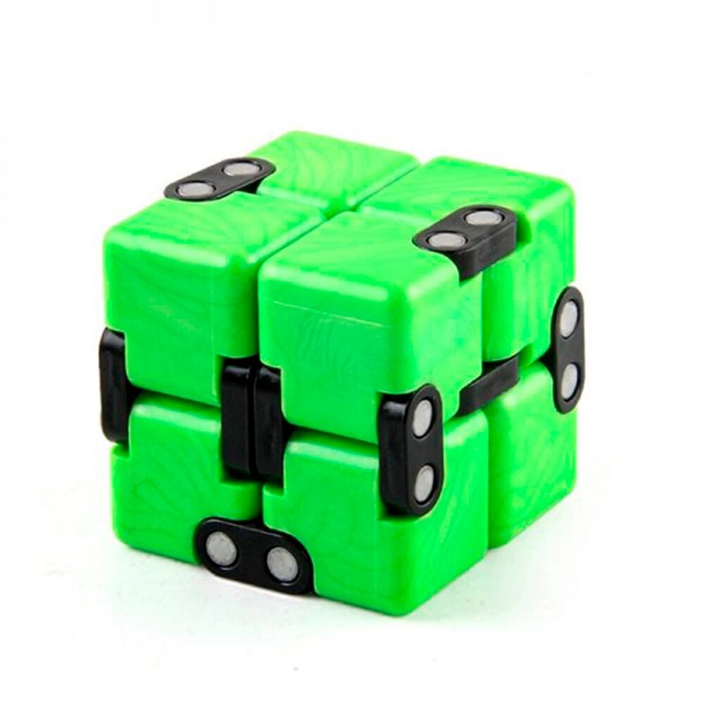 Кубик антистрес Infinity Cube (зелений з чорним) від компанії Shock km ua - фото 1