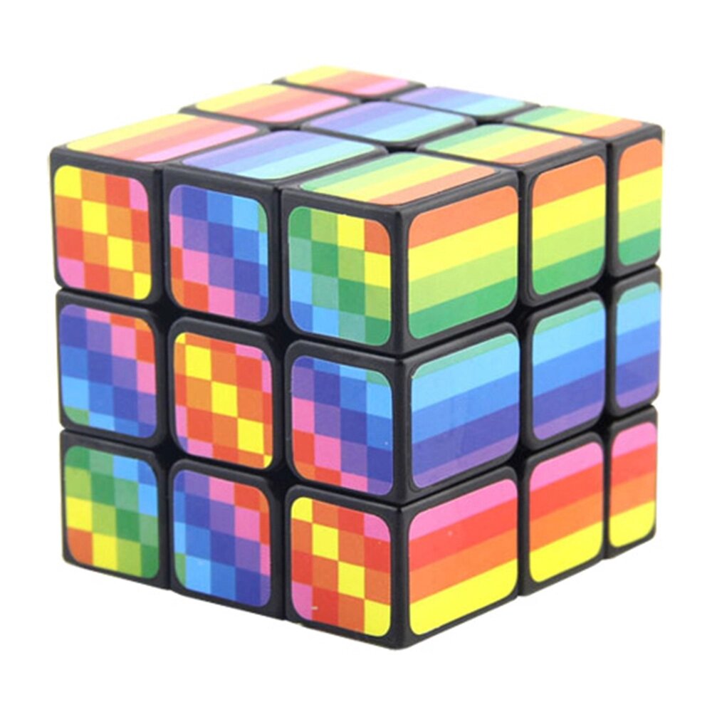 Кубик Рубіка 3х3х3 Райдужний від компанії Shock km ua - фото 1