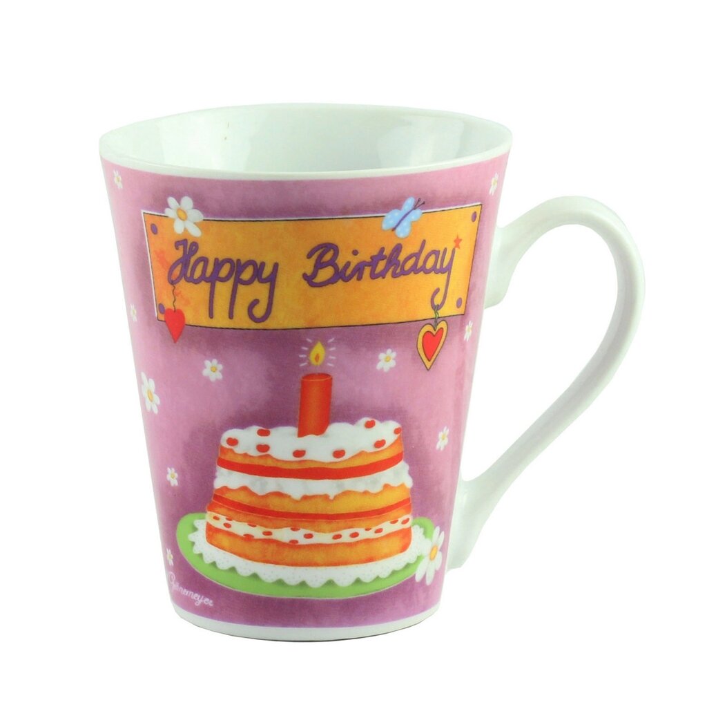 Кухоль порцеляна "Happy Birthday", фіолетова від компанії Shock km ua - фото 1