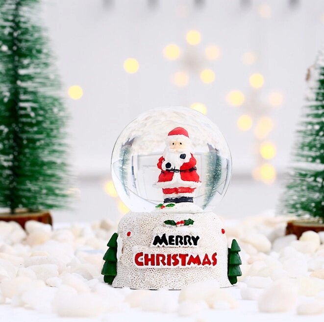 Куля новорічна декоративна з підсвіткою Дід Мороз 13986 7.4х5 см від компанії Shock km ua - фото 1