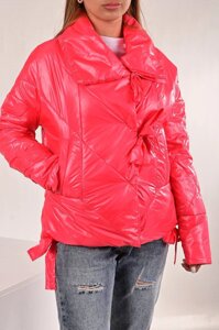 Куртка жіноча демісезонна малінова код П476 46