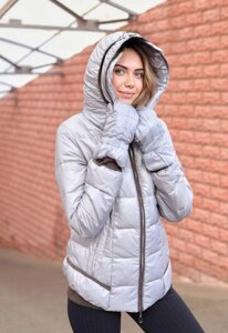 Куртка жіноча зимова сіра код П759 M