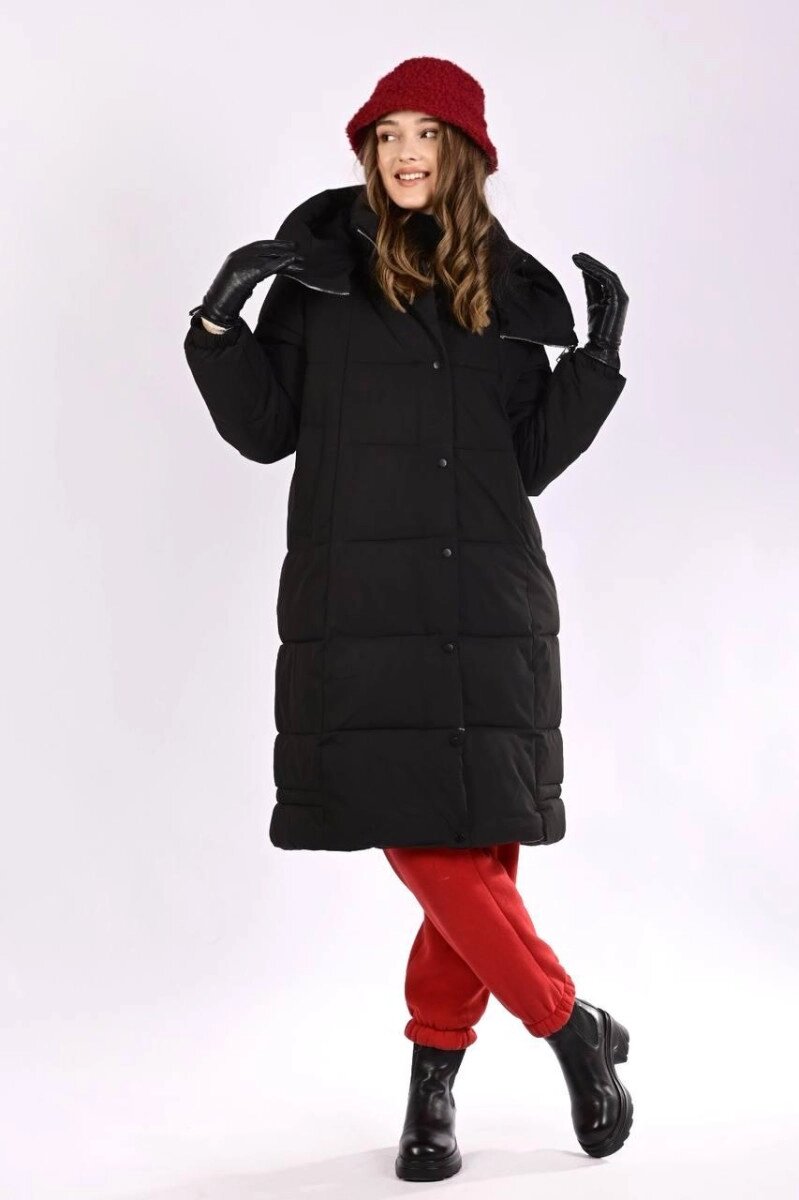 Куртка жіноча чорна єврозима код П843 L від компанії Shock km ua - фото 1
