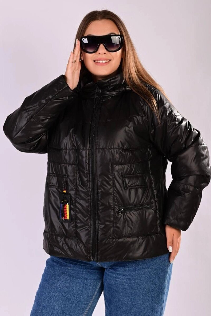 Куртка жіноча демісезонна чорна код П804 48 від компанії Shock km ua - фото 1