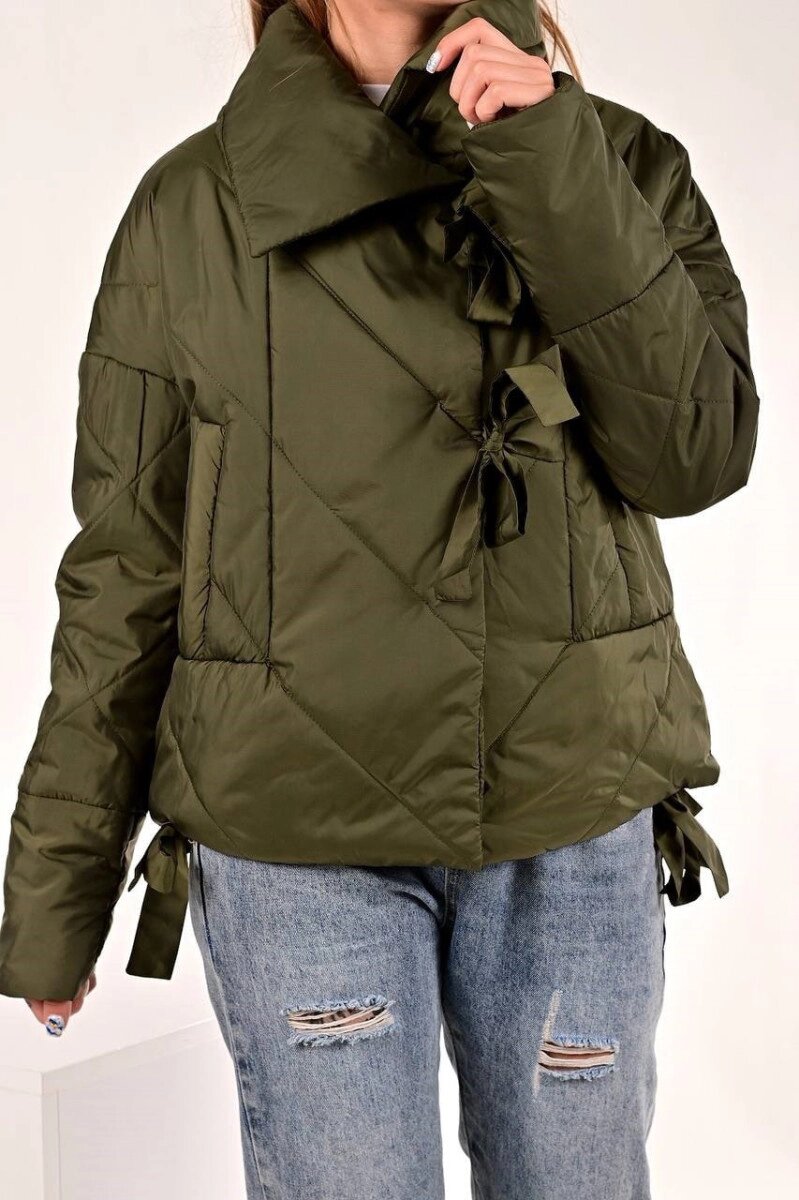 Куртка жіноча демісезонна зелена код П476 від компанії Shock km ua - фото 1