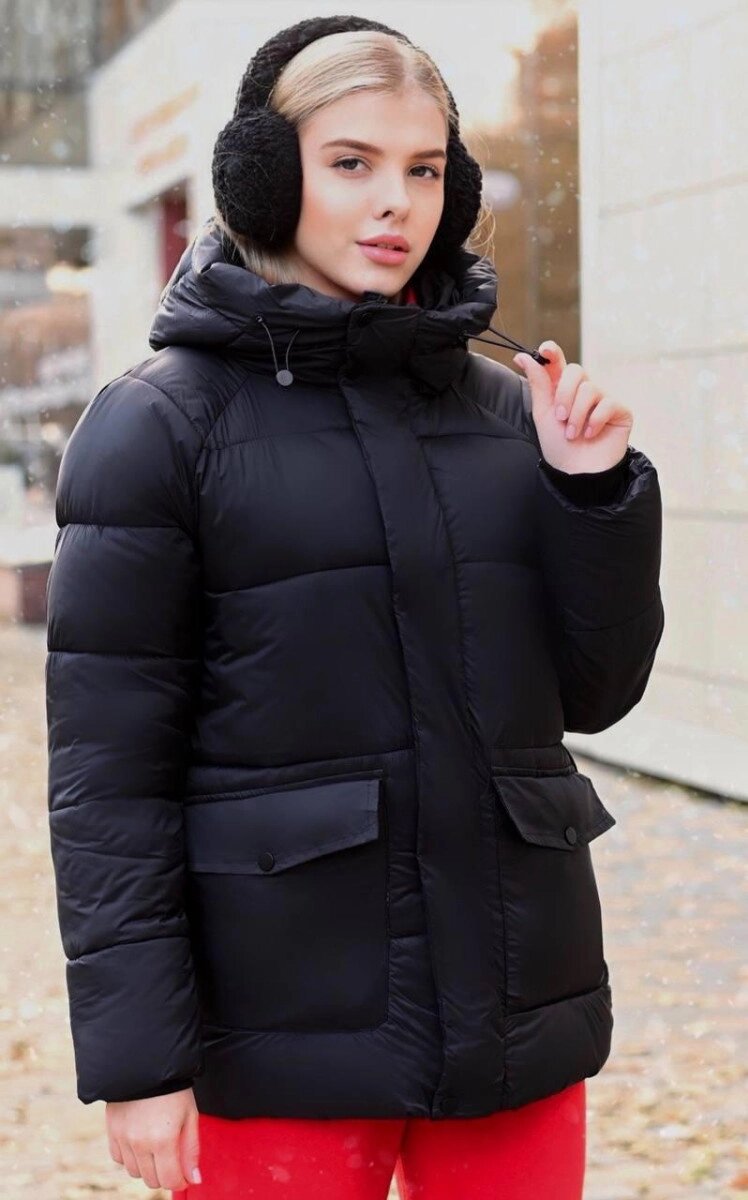 Куртка жіноча зимова чорна код П828 48 від компанії Shock km ua - фото 1