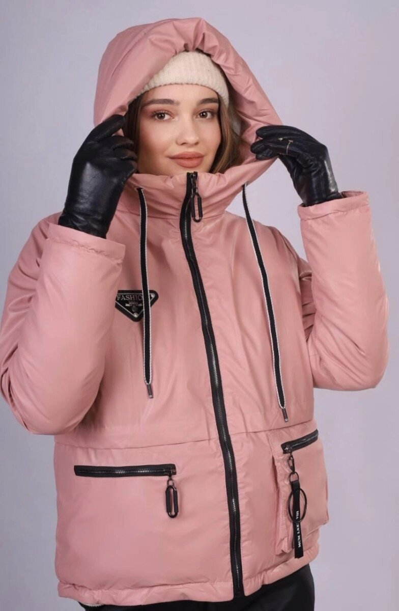 Куртка жіноча зимова рожева код П839 XL від компанії Shock km ua - фото 1