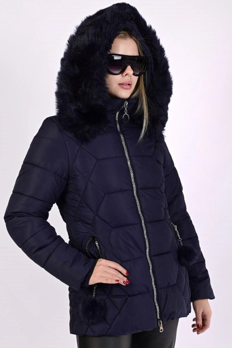 Куртка жіноча зимова синя код П836 XXL від компанії Shock km ua - фото 1