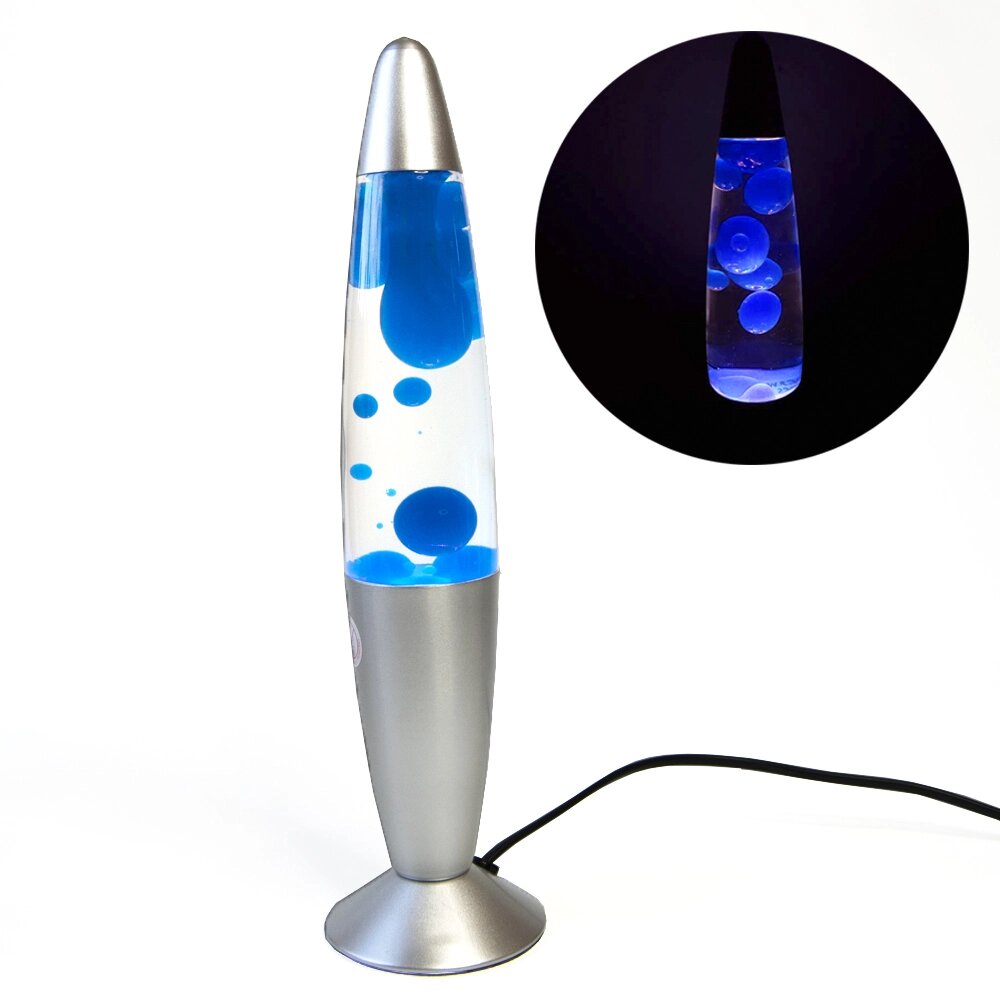Лава лампа з парафіном (34см) синя від компанії Shock km ua - фото 1