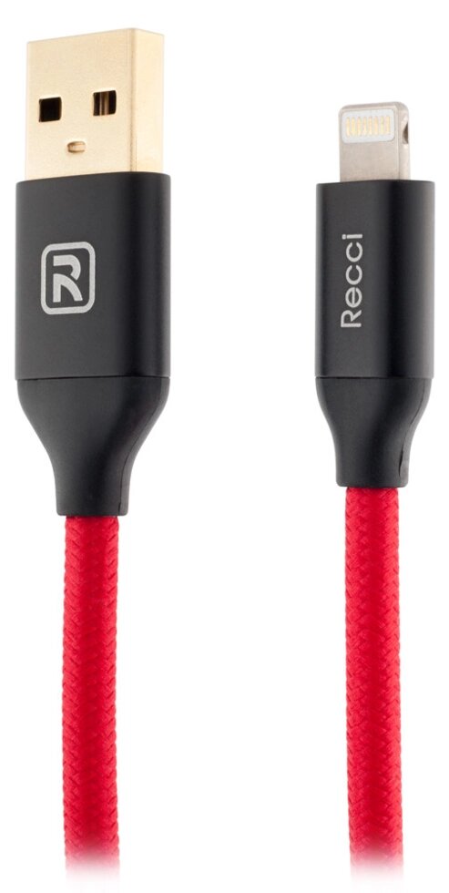 Lightning кабель Velocity RCL-N120, 1.2 m red Recci CC300082 від компанії Shock km ua - фото 1