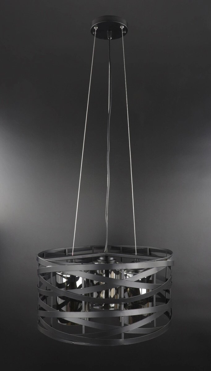 Люстра стельова підвісна в стилі LOFT (лофт) 3222/3-gr Чорний 40-90х40х40 см. від компанії Shock km ua - фото 1