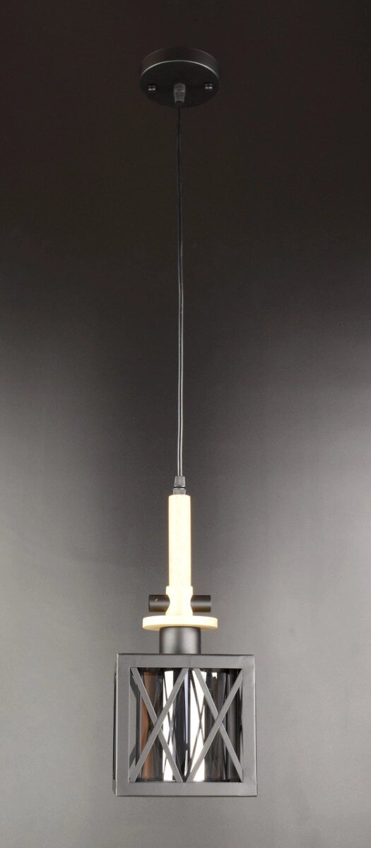Люстра стельова підвісна в стилі LOFT (лофт) 12302/1-gr Чорний 40-100х16х16 см. від компанії Shock km ua - фото 1