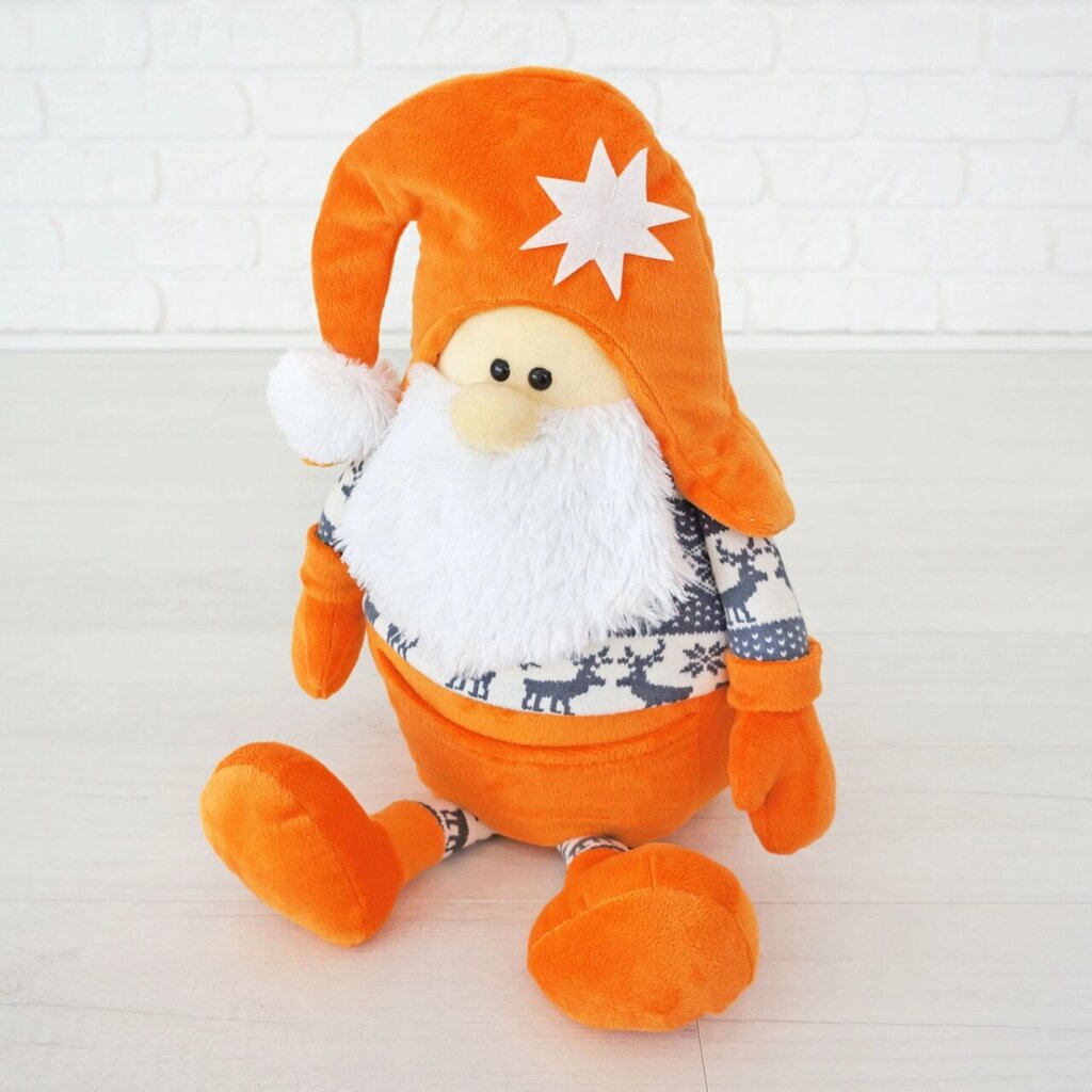 М'яка іграшка Kidsqo гномик Санта 53см оранжево-сірий (KD1771) від компанії Shock km ua - фото 1
