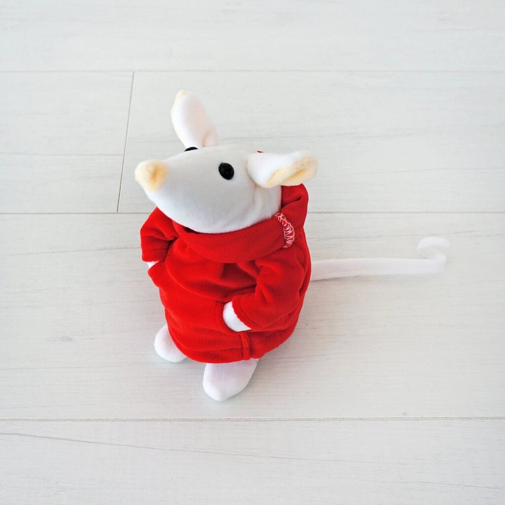 М'яка іграшка Kidsqo Мишеня Скіппі 15cм білий з червоним (KD176) від компанії Shock km ua - фото 1