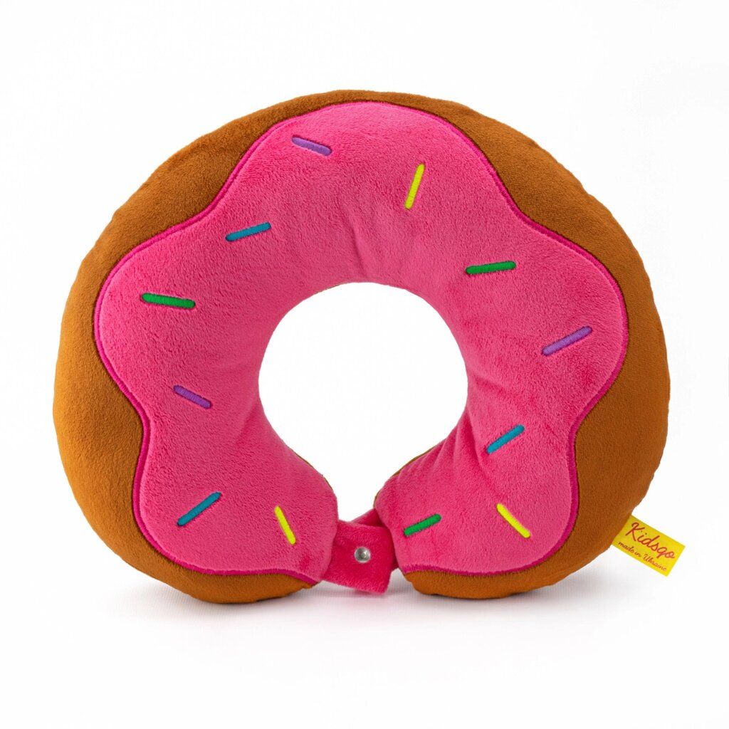 М'яка іграшка Kidsqo Подушка для подорожей Пончик рожевий 30 см (KD6951) від компанії Shock km ua - фото 1